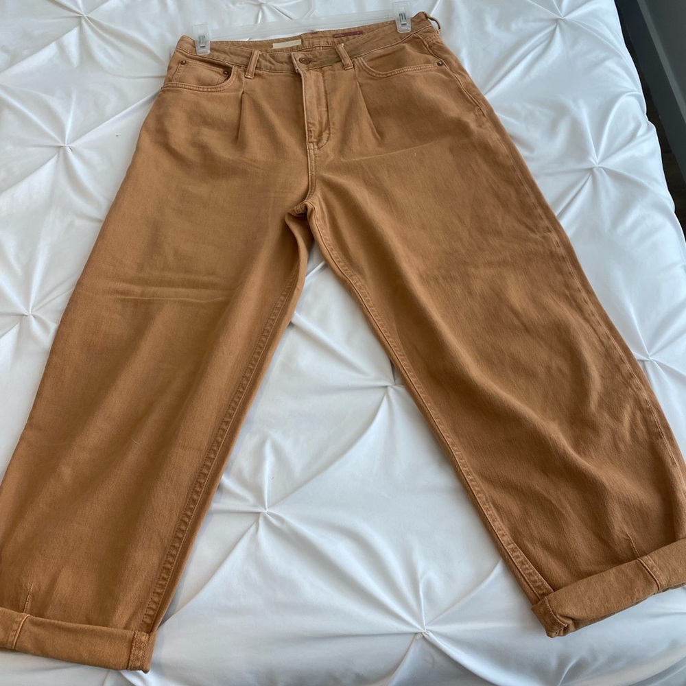 Burnt orange straight legs athropology pants